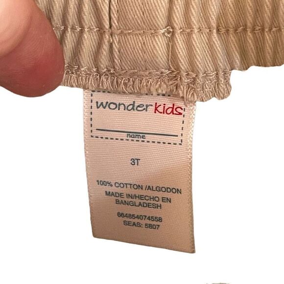 WonderKids light tan cream elastic waist pants bottoms kids NEW NWT 3T khakis - Picture 3 of 9